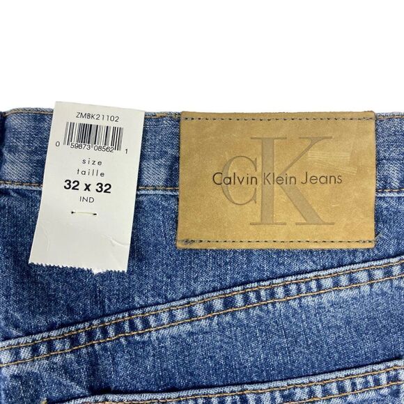 CALVIN KLEIN CK Men's Vintage Blue 12 OZ Denim Straight Leg Jeans US 32 X 29.75 - Picture 7 of 11